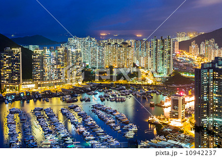 Aberdeen Typhoon Shelter at night 10942237