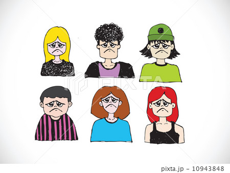 Cartoon faces Set hand drawing illustration Cartoon faces Set hand drawing illustration 10943848