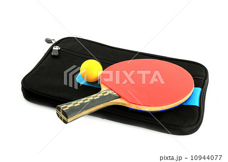 Table tennis racket  and ball with case on white blackground 10944077