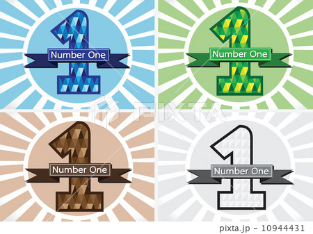 Number One and the Winner First Place sign simbol with ribbons 10944431