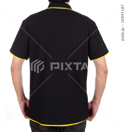 blank polo shirt (back side) on man blank polo shirt (back side) on man 10945187