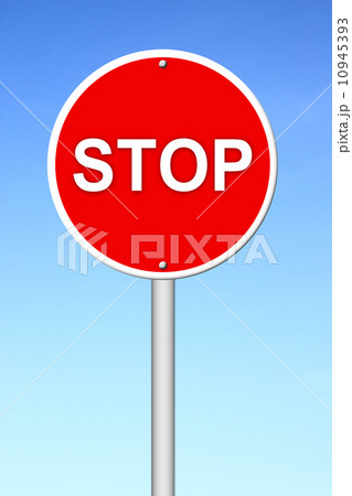 stop sign with blue sky 10945393