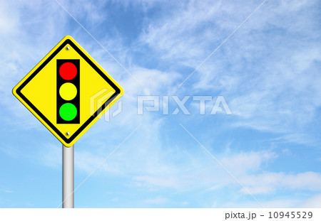 Traffic light ahead warning sign Traffic light ahead warning sign 10945529