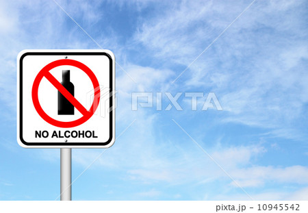 no alcohol sign with blue sky 10945542