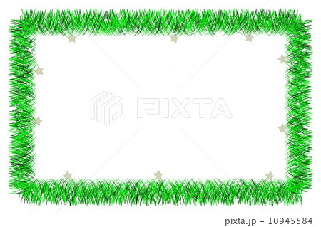 Christmas green tinsel frame 10945584