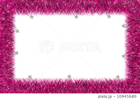 Christmas pink tinsel frame 10945680