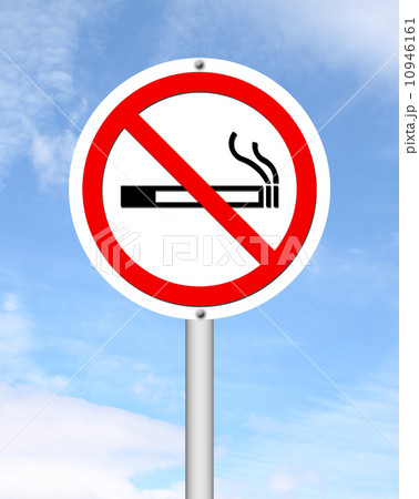 no smoking sign with blue sky 10946161