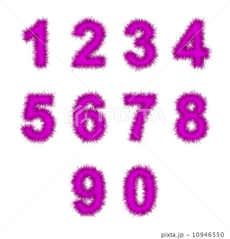 pink tinsel digits on white 10946550