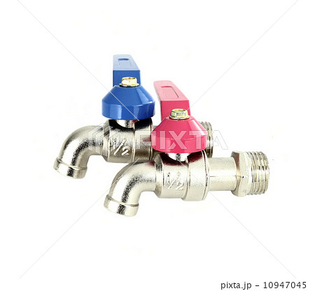 Water valve two pieces on white background 10947045