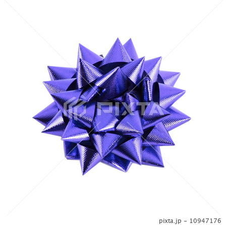 Blue Gift Bow Isolated on White 10947176