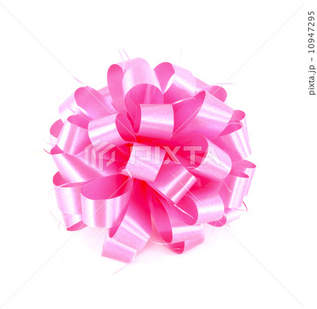 Pink gift bow on white background Pink gift bow on white background 10947295