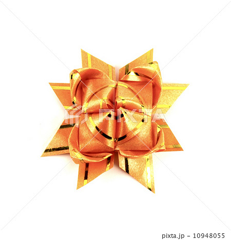 orange gift bow isolated on white background orange gift bow isolated on white background 10948055