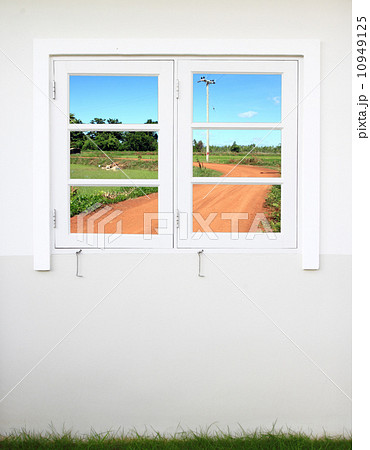 window with soil curve road view 10949125