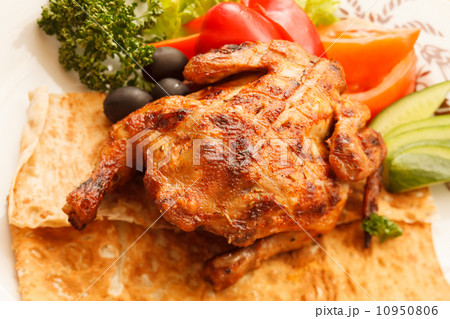 roasted quail with vegetables roasted quail with vegetables 10950806