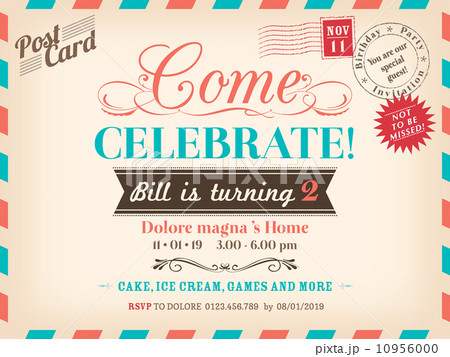 vintage Birthday card design 10956000