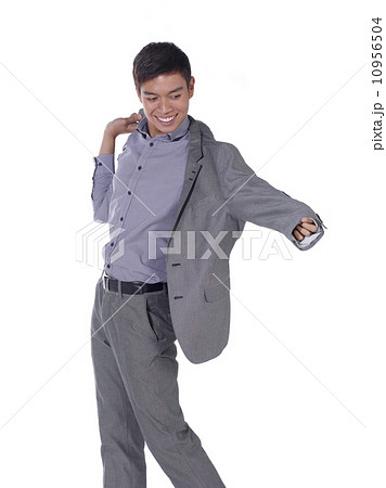 young business male with studio white background  10956504