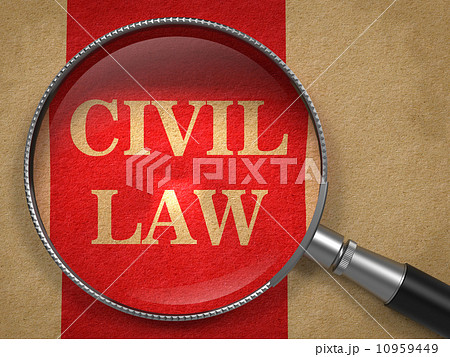 CIVIL LAW Magnifying Glass on Old Paper. CIVIL LAW Magnifying Glass on Old Paper. 10959449