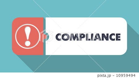Compliance on Blue in Flat Design. 10959494