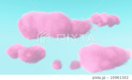 ピンクの雲のイラスト素材