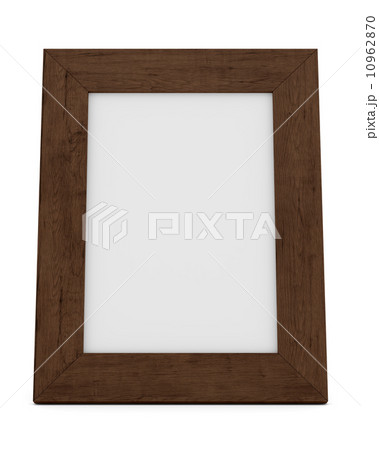 wooden table picture frame isolated on white background 10962870