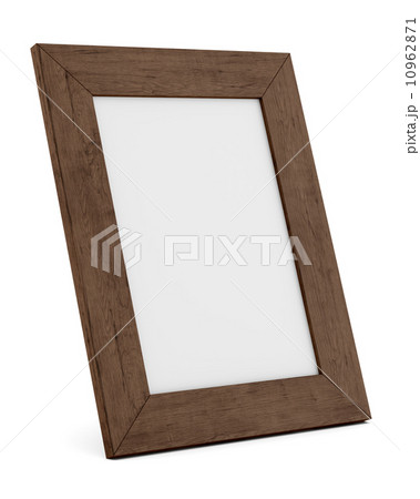 wooden table picture frame isolated on white background 10962871