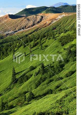 渋峠より望む草津白根山と浅間山 10966496