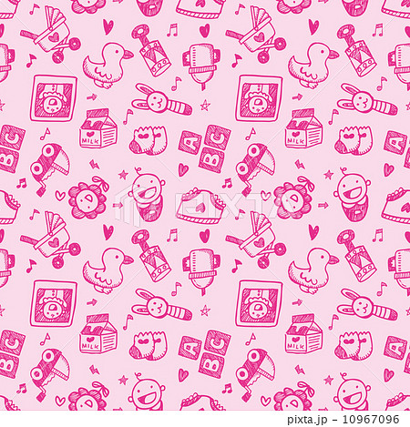 seamless doodle baby pattern background 10967096