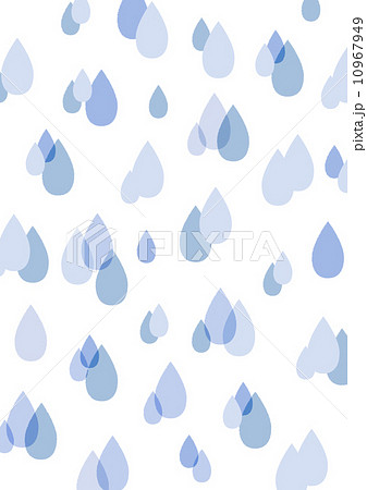 雨 梅雨 白バック 背景 素材 水色のイラスト素材
