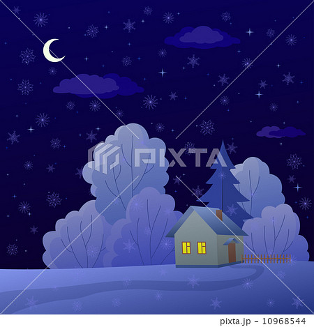 House in winter forest 10968544