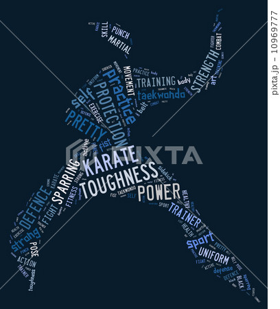 Karate pictogram on blue backgroundのイラスト素材 [10969777] - PIXTA