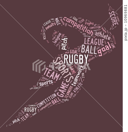 rugby football pictogram with pink wordings 10969881