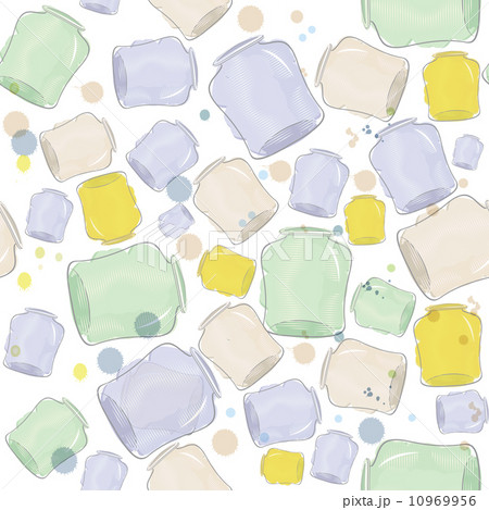 Water color jars  seamless vector 10969956