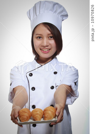Cook bread woman show Cook bread woman show 10970826