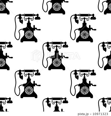 Vintage telephone seamless pattern Vintage telephone seamless pattern 10971323