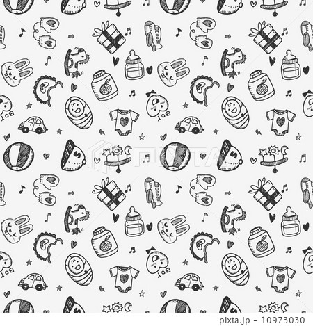 seamless doodle baby pattern background 10973030