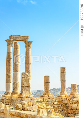 The Temple of Hercules in Amman Citadel, Al-Qasr site, Jordan. 10973396