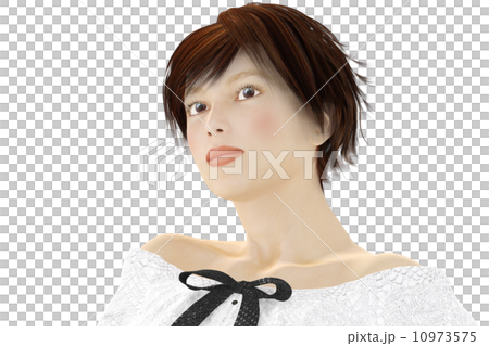 女性の顔アップ　リアル３DCGイラスト素材 10973575