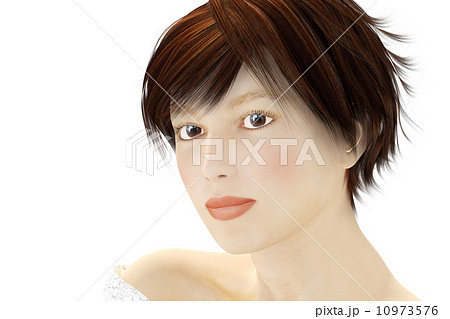 女性の顔アップ リアル３dcgイラスト素材のイラスト素材