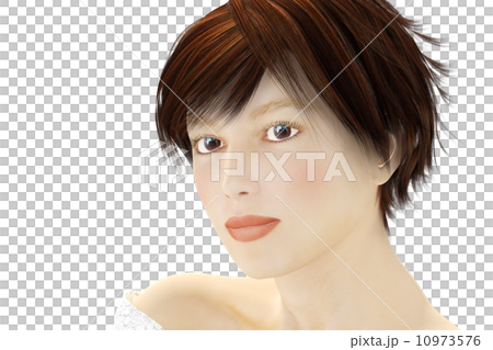 女性の顔アップ リアル３dcgイラスト素材のイラスト素材
