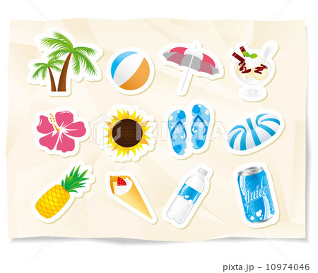 summer icon set Vector 10974046