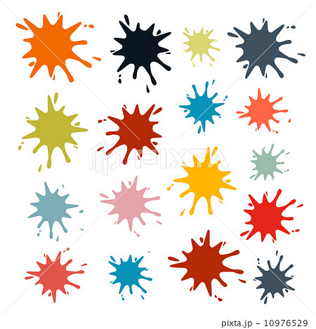 Colorful Vector Splashes Set Isolated On White のイラスト素材