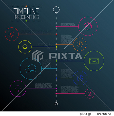 Dark infographic timeline report template Dark infographic timeline report template 10976678