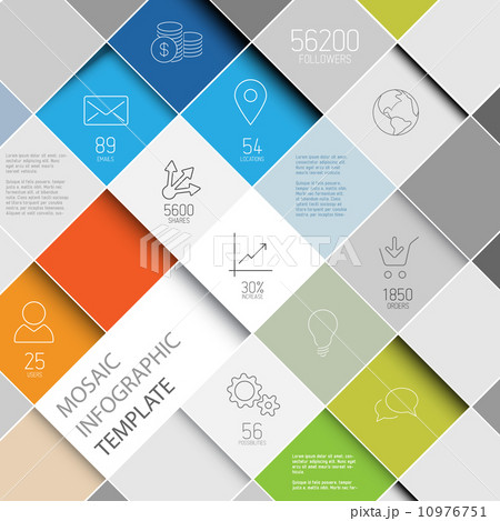 Vector mosaic infographic template 10976751