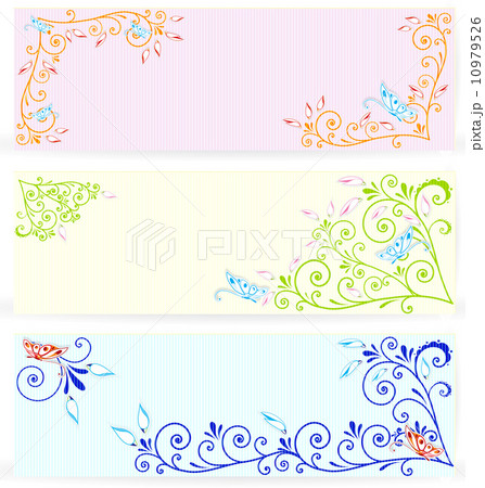 Butterfly on swirl texture banners vector 10979526