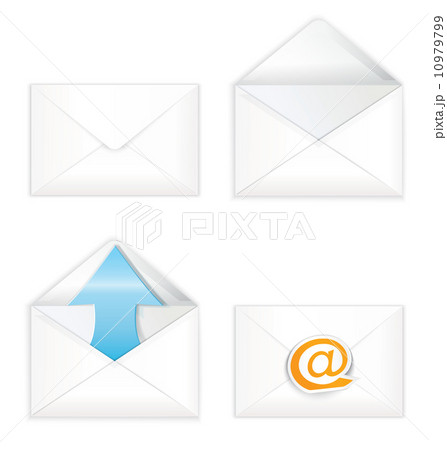 White open closed envelope icon set 10979799