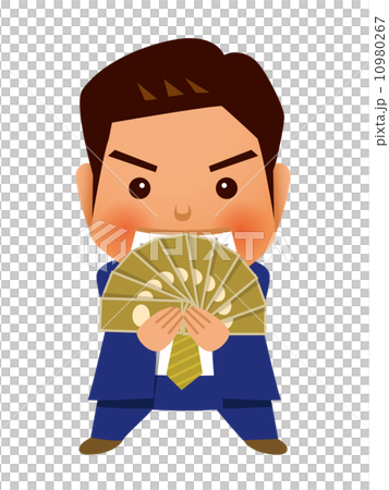 A businessman expanding bills 10980267