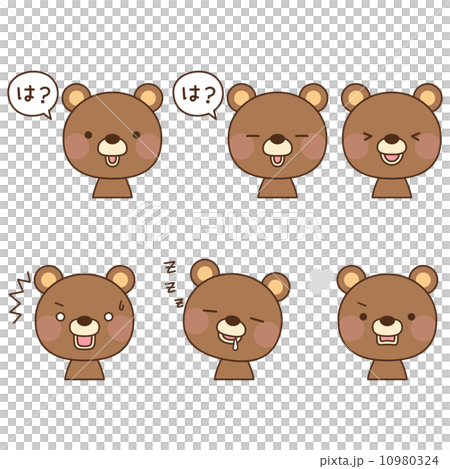 くま 顔 表情 セットのイラスト素材 [10980324] - PIXTA