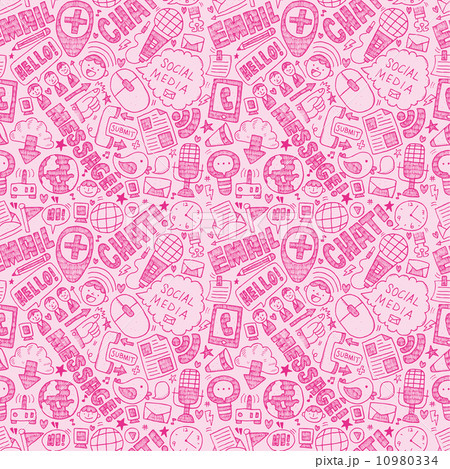 seamless doodle communication pattern 10980334