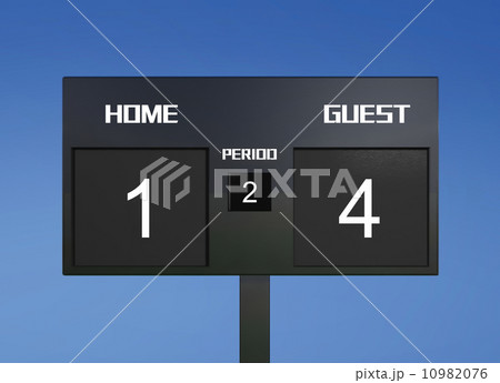 soccer scoreboard score 1 & 4 10982076