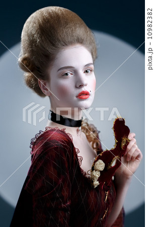 Victotorian lady. Young woman in eighteenth century image 10982382